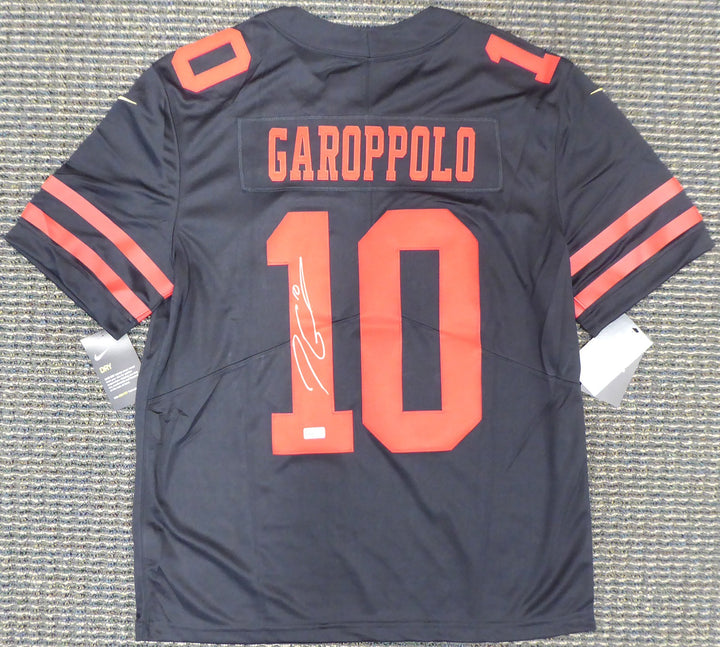 San Francisco 49ers Jimmy Garoppolo Signed Black Nike Vapor Twill Jersey Size L