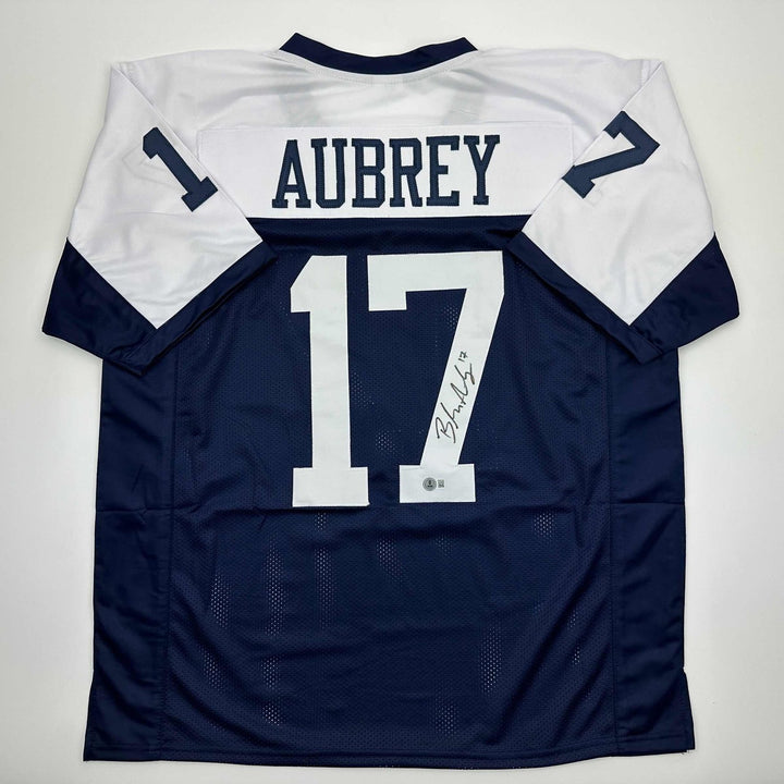 Autographed/Signed Brandon Aubrey Dallas Thanksgiving Day Jersey BAS COA
