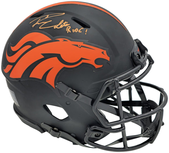 Russell Wilson Auto Broncos Eclipse Black Full Size Auth Helmet Lets Ride