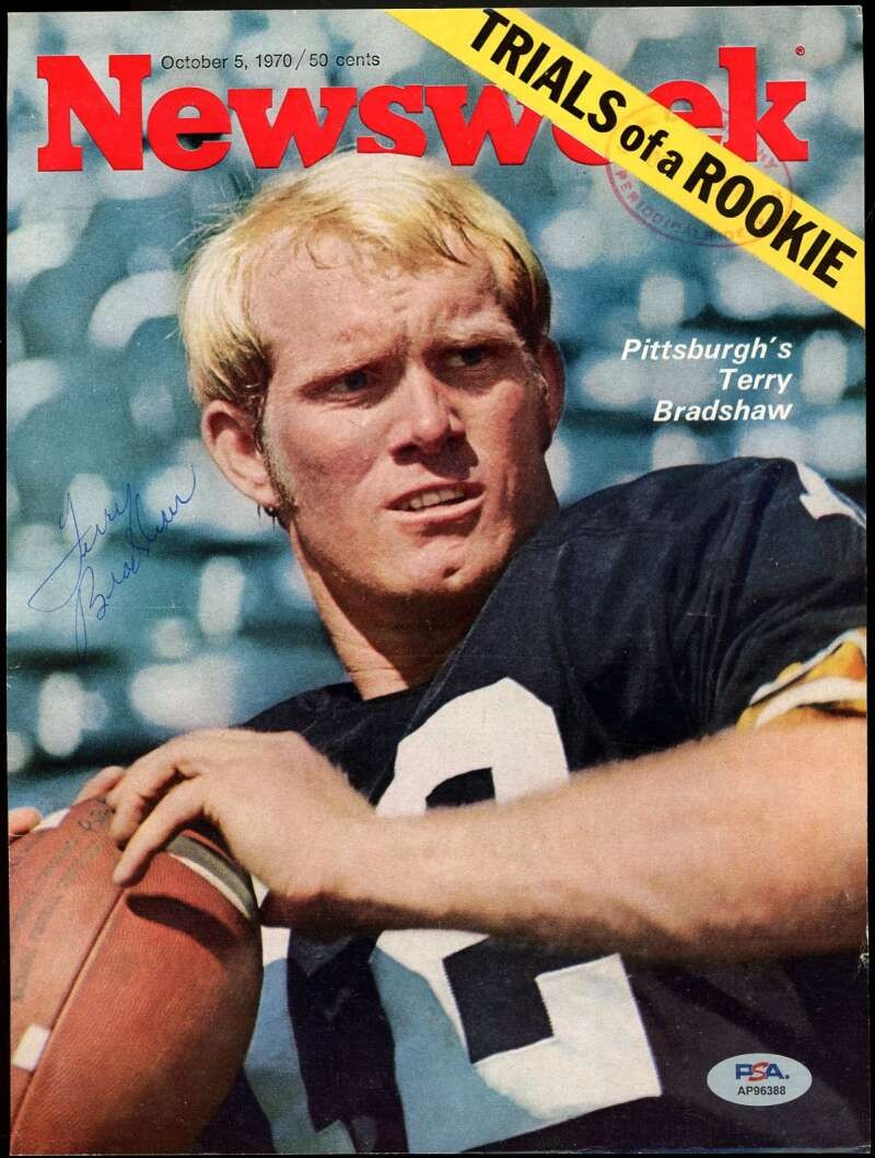 Terry Bradshaw PSA DNA Autograph 1970 Magazine Cover Photo Signed