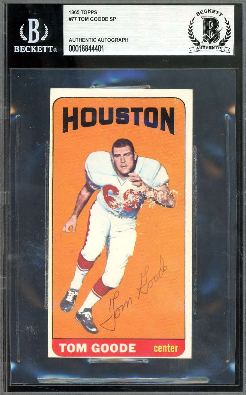 Tom Goode Beckett BAS Signed 1965 Topps SP Autographed