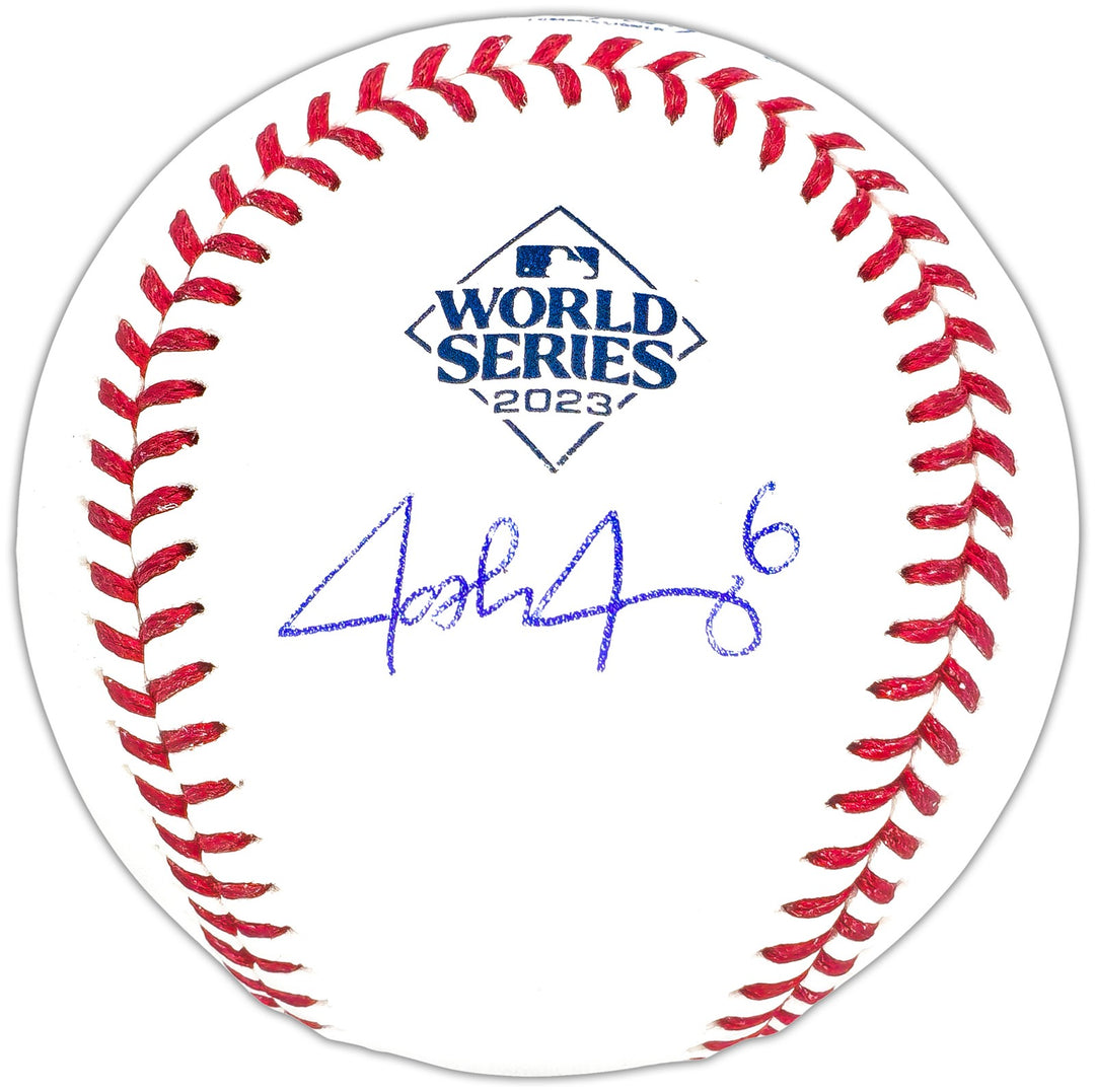 Josh Jung Signed Official 2023 WS Logo MLB Baseball Texas Rangers Beckett Wit