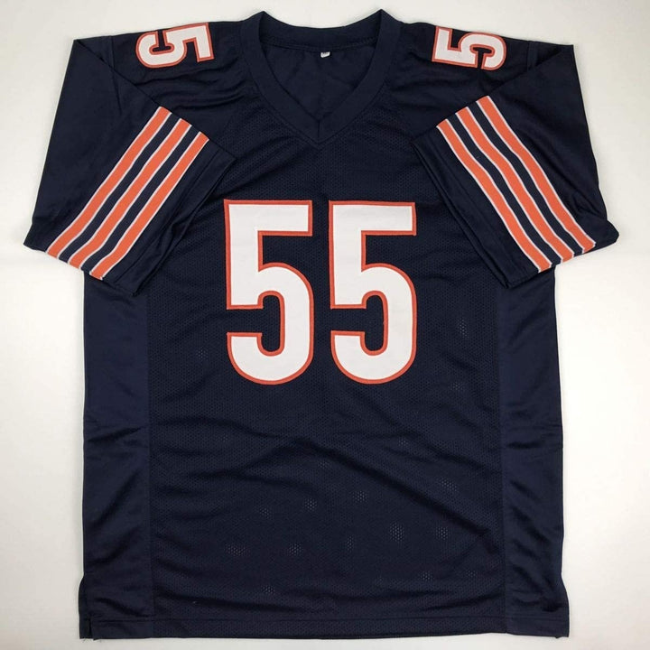 Autographed/Signed Lance Briggs Chicago Blue Jersey Beckett BAS COA