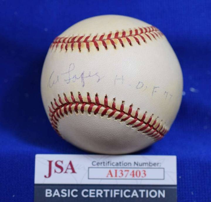 Al Lopez HOF 77 JSA Cert Autograph American League Signed Baseball