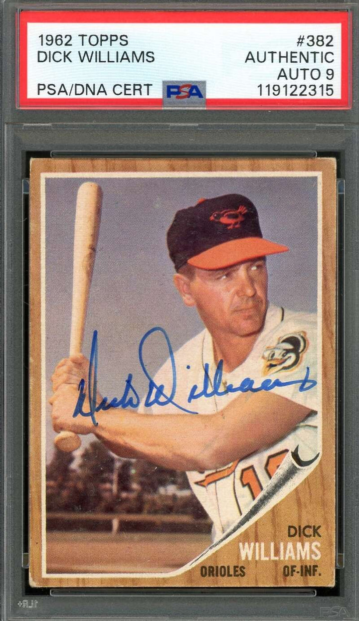 Dick Williams Mint 9 PSA DNA Signed 1962 Topps Autograph