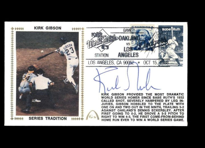 Kirk Gibson PSA DNA Coa Signed 1988 World Series FDC Cache Autograph