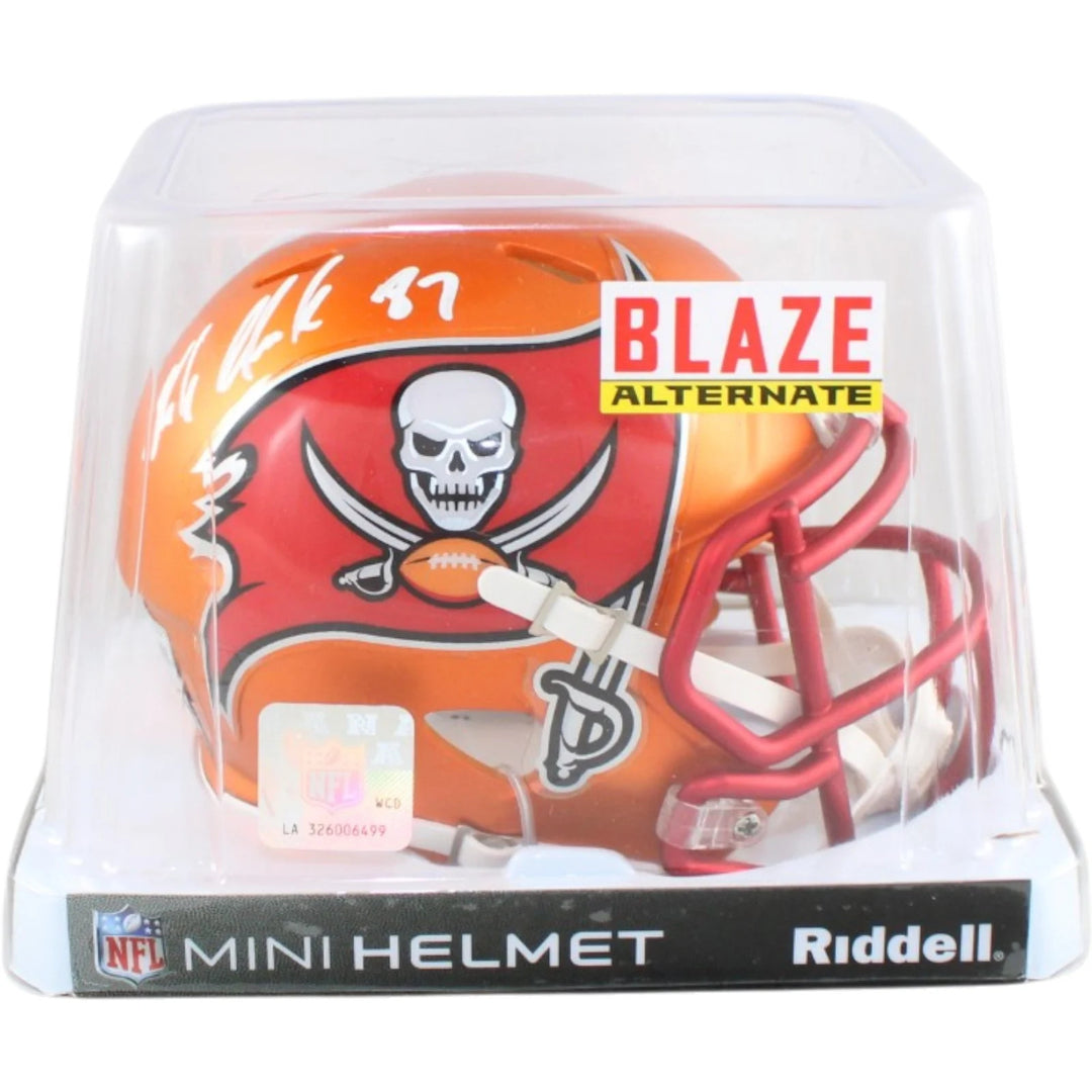Rob Gronkowski Signed Tampa Bay Buccaneers Mini Helmet Blaze Beckett W 58344