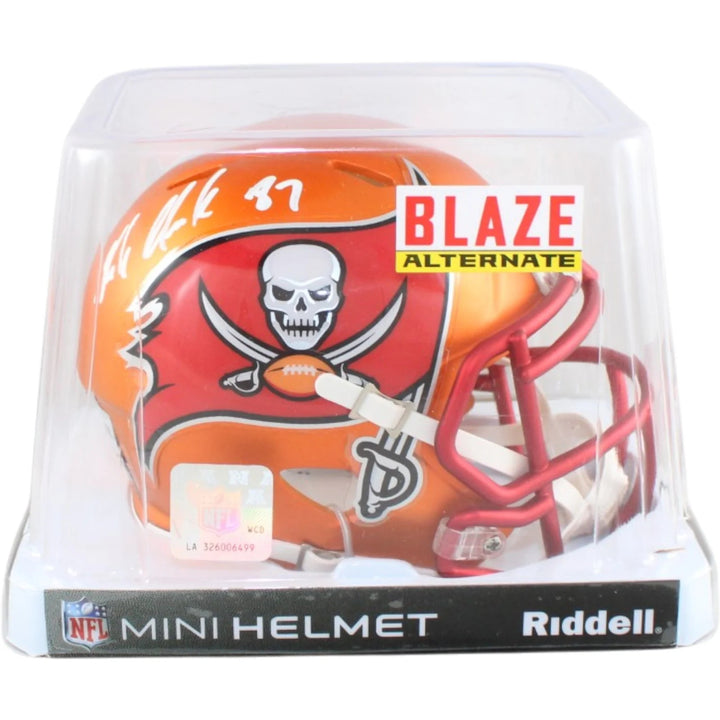 Rob Gronkowski Signed Tampa Bay Buccaneers Mini Helmet Blaze Beckett W 58344