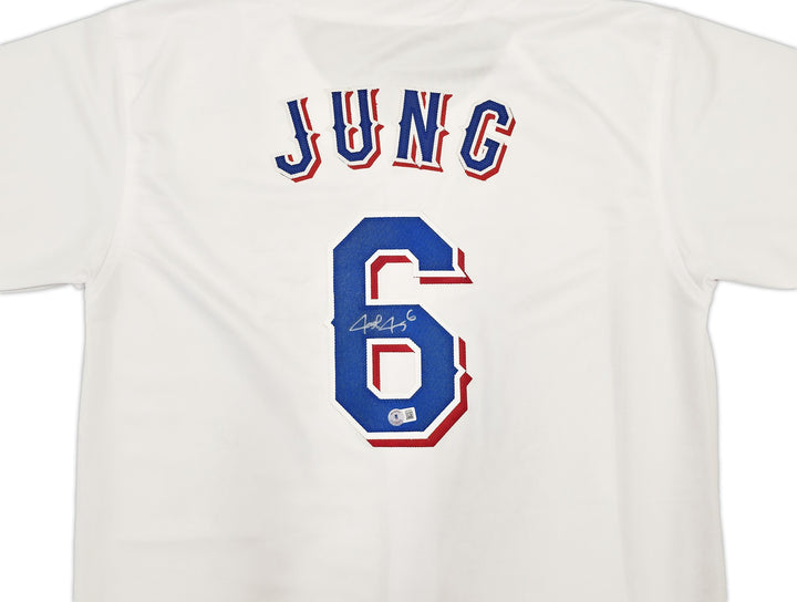 Texas Rangers Josh Jung Signed White Jersey Beckett Witness