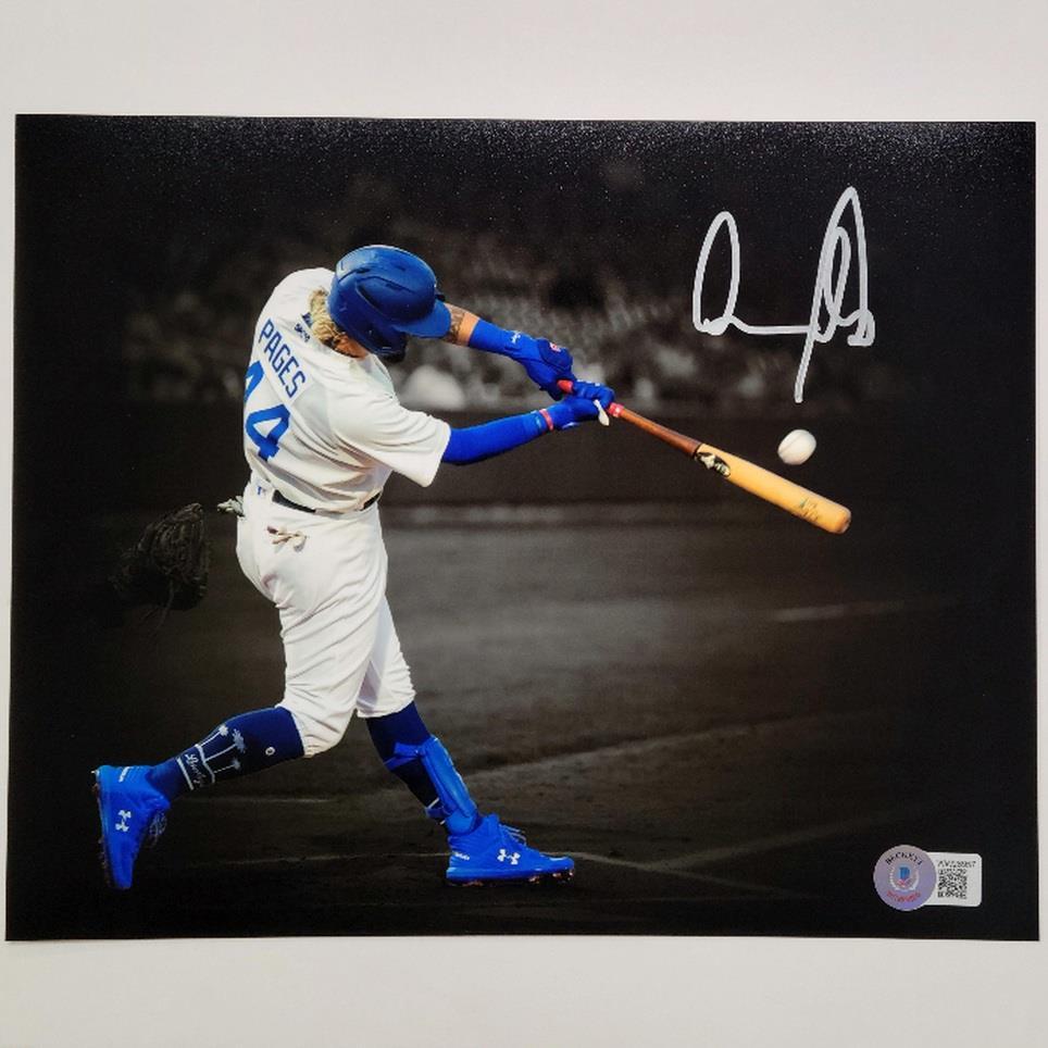 Andy Pages signed 8x10 photo Dodgers Top Prospect rookie autograph ~ BAS Witness
