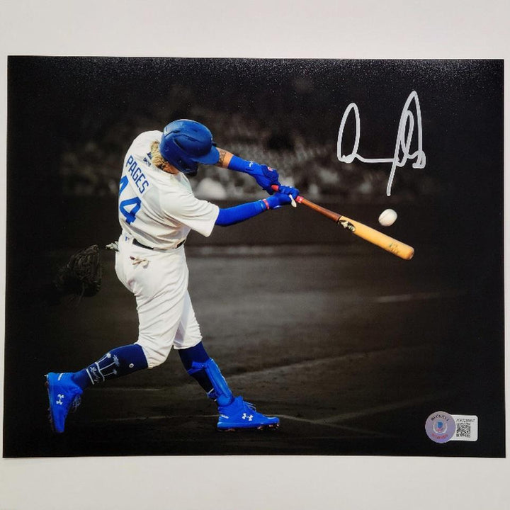 Andy Pages signed 8x10 photo Dodgers Top Prospect rookie autograph ~ BAS Witness
