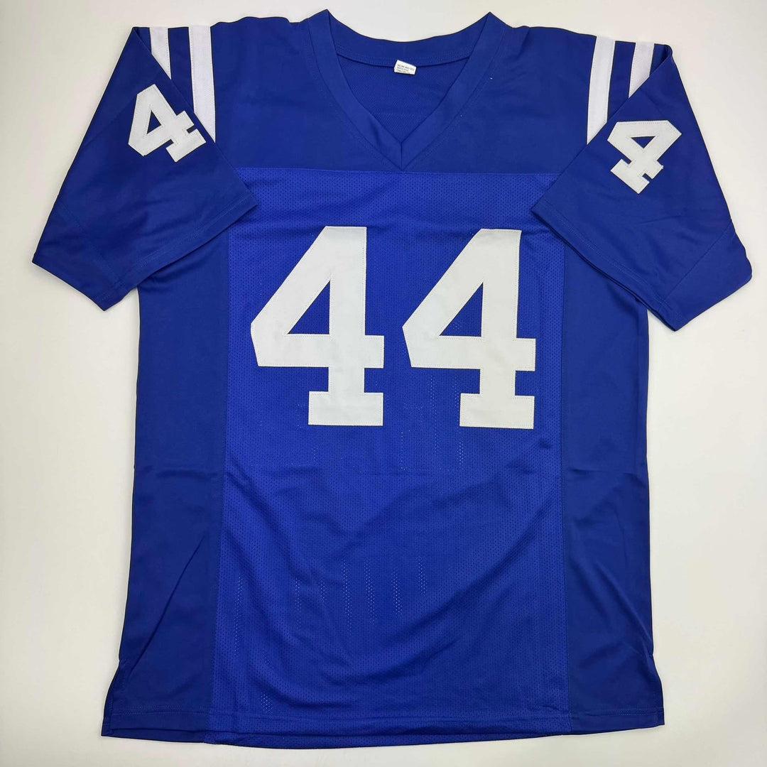 Autographed/Signed DALLAS CLARK Indianapolis Blue Jersey JSA COA Auto