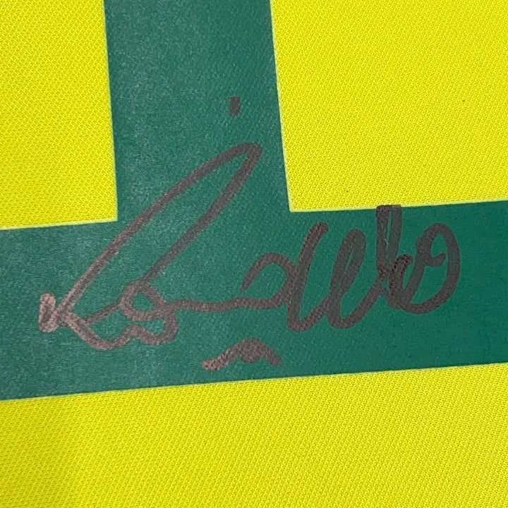 Framed Autographed/Signed Ronaldo Nazario 33x42 Brazil Yellow Jersey COA