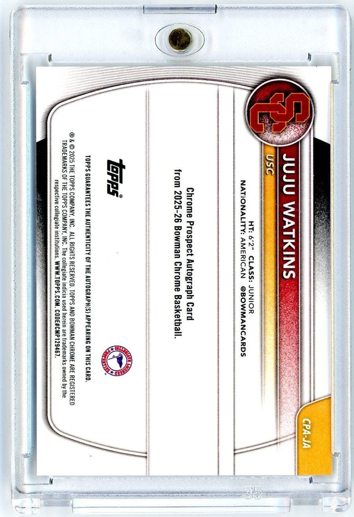 2025 Bowman U Chrome JuJu Watkins #CPAJA Mojo Refractor Auto RC Basketball Card