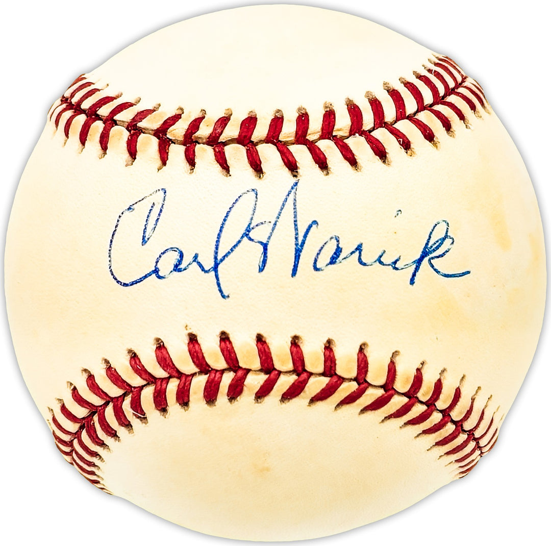 Carl Warwick Signed Official NL Baseball St. Louis Cardinals Beckett QR #BM25162