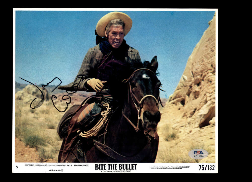 James Coburn PSA DNA Signed 8x10 Photo Bite The Bullet Autograph