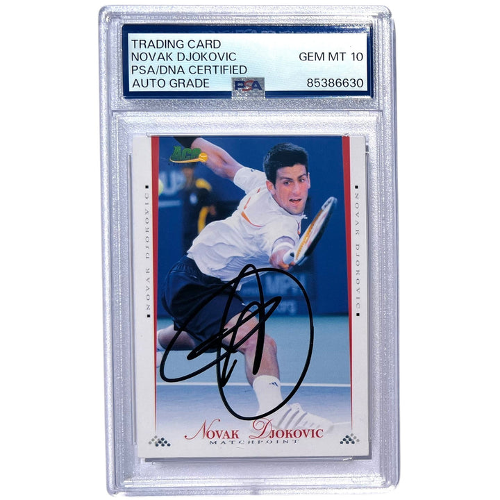 NOVAK DJOKOVIC SIGNED 2008 ACE AUTHENTIC MATCH POINT CARD #3 PSA/DNA AUTO 10
