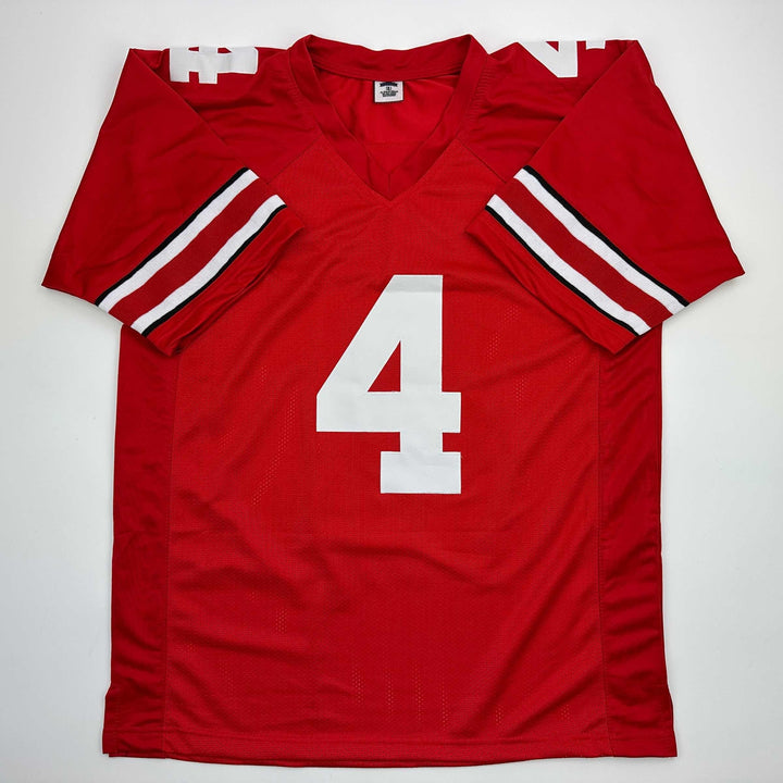 Facsimile Autographed Jeremiah Smith Ohio State Red Reprint Jersey Size Men's XL