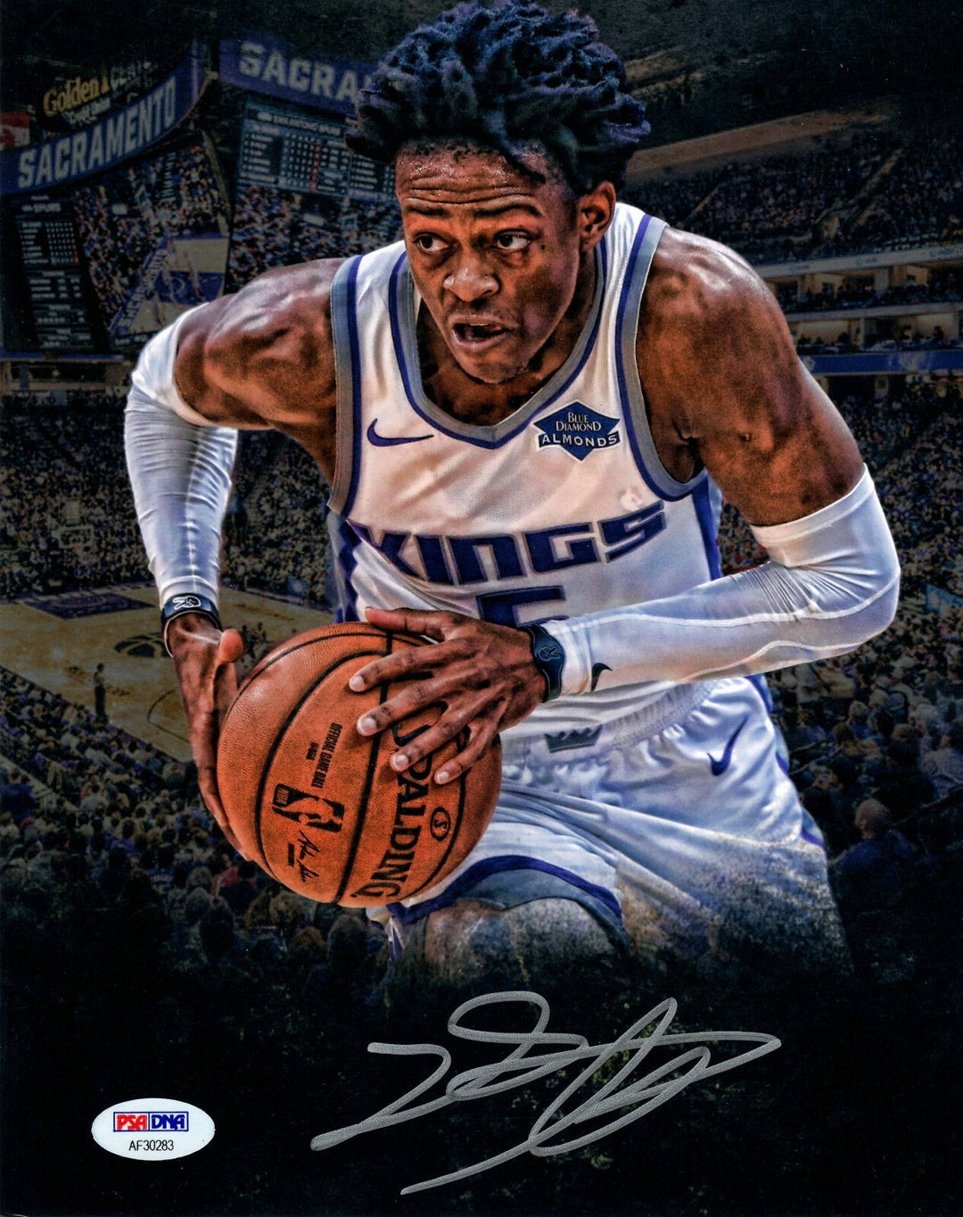 De'Aaron Fox Hand Signed 8x10 Photo Sacramento Kings PSA/DNA COA Autograph Blk