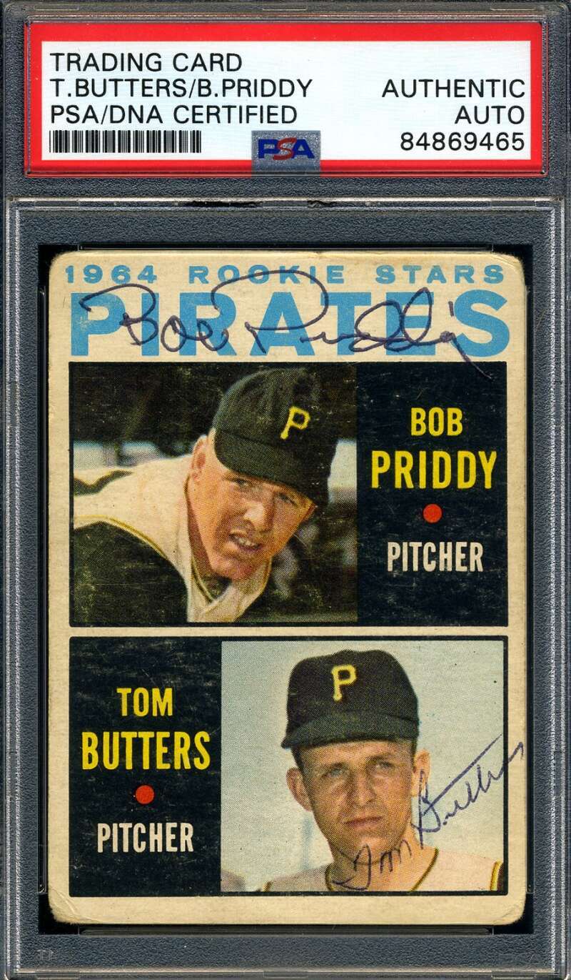 Tom Butters Bob Priddy PSA DNA Signed 1964 Topps Rookie Stars Autograph