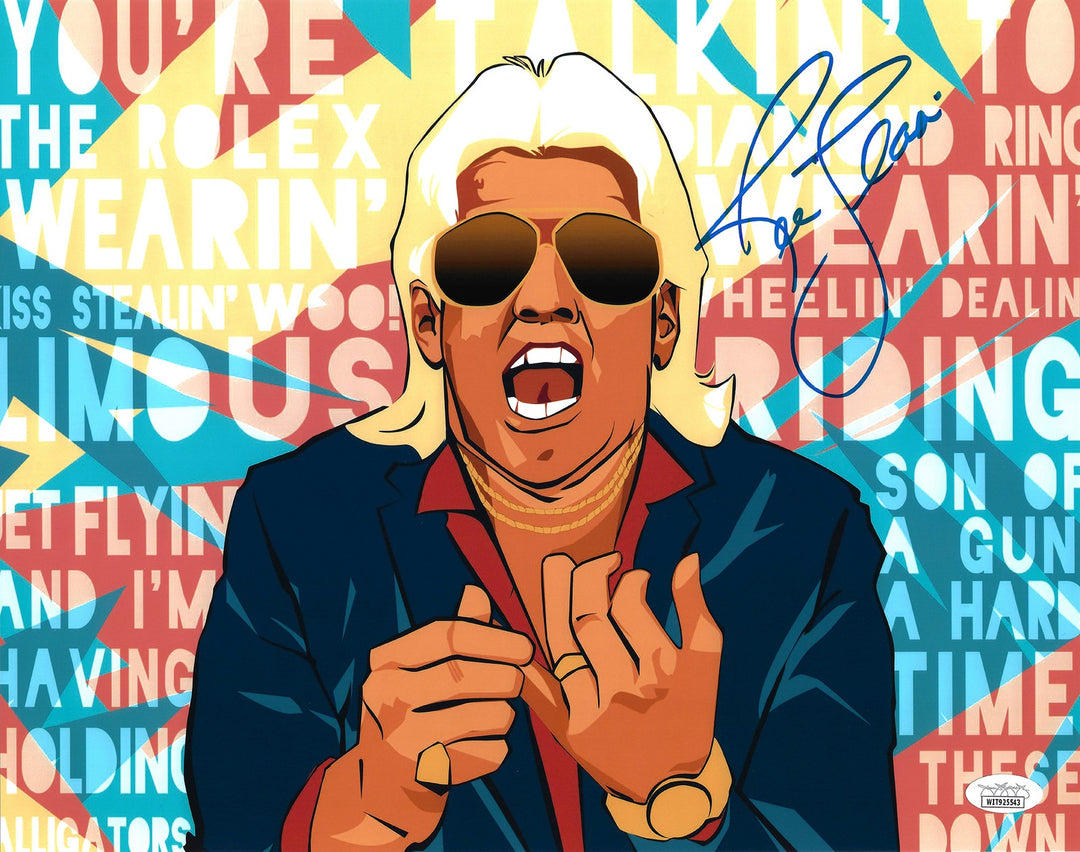 Ric Flair Autographed Signed 11x14 Photo Animated JSA