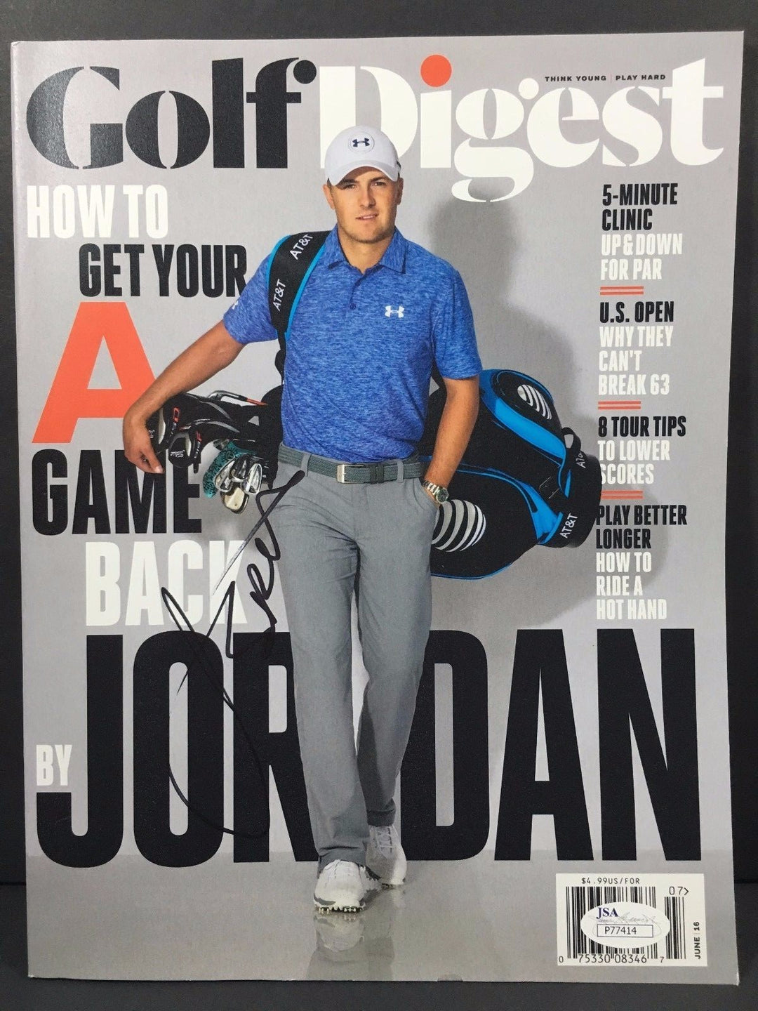 JORDAN SPIETH SIGNED AUTOGRAPHED MAGAZINE GOLF DIGEST MASTERS PGA US RYDER JSA