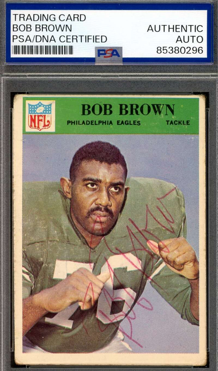Bob Brown PSA DNA Vintage Signed 1966 Philadelphia Gum Rookie Autograph