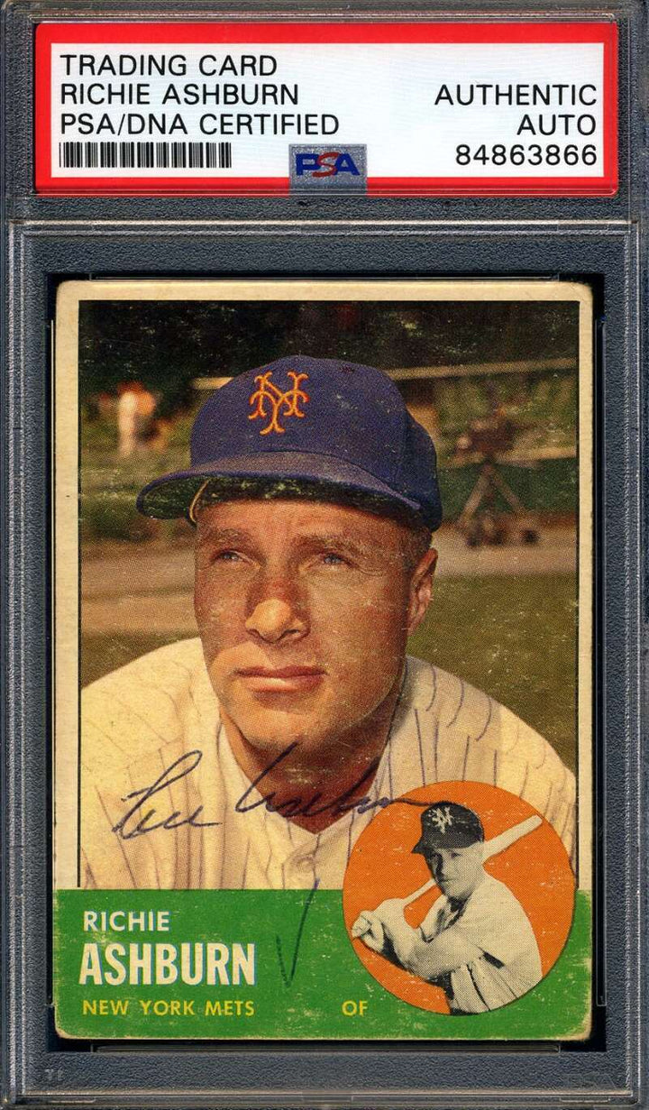 Richie Ashburn PSA DNA Signed 1963 Topps Autograph