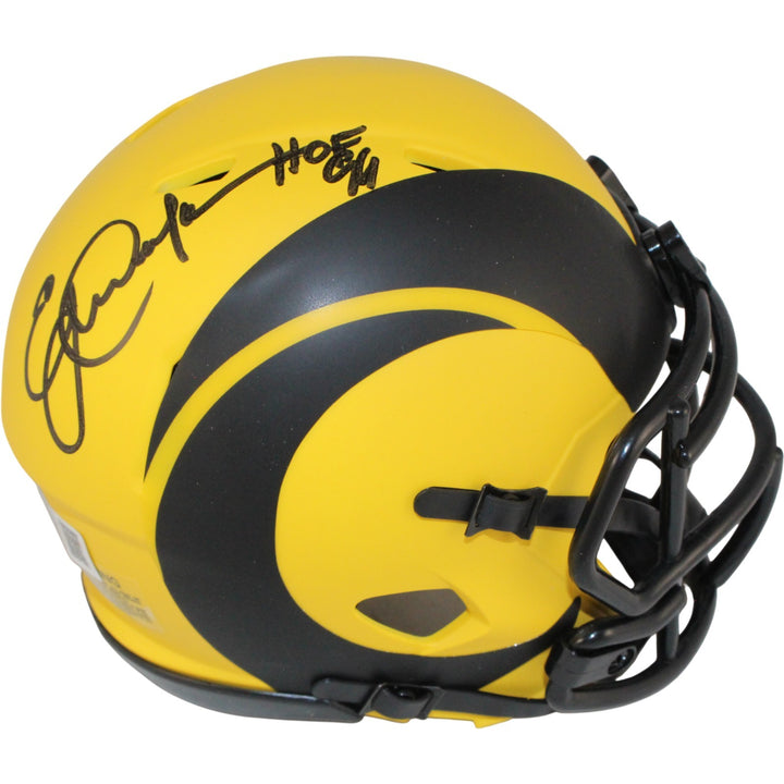 Eric Dickerson Autographed Los Angeles Rams Rave Mini Helmet HOF Beckett 53611