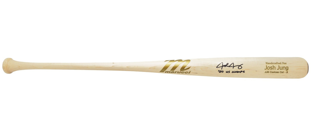Josh Jung Auto Blonde Marucci Player Model Bat Rangers 23 WS Champs Beckett Wit