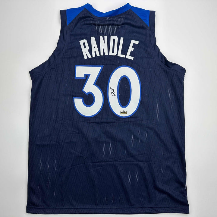 Facsimile Autographed Julius Randle Minnesota Blue Reprint Jersey Size Men's XL