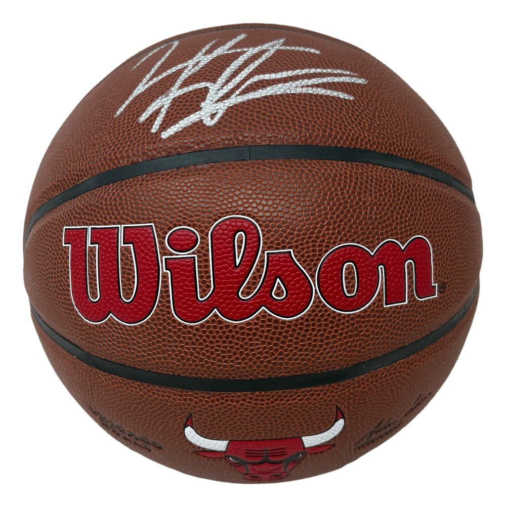 Dennis Rodman Signed Chicago Bulls NBA Wilson Logo Basketball JSA QR
