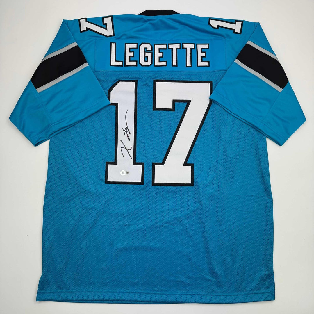 Autographed/Signed Xavier Legette Carolina Blue Jersey Beckett BAS COA