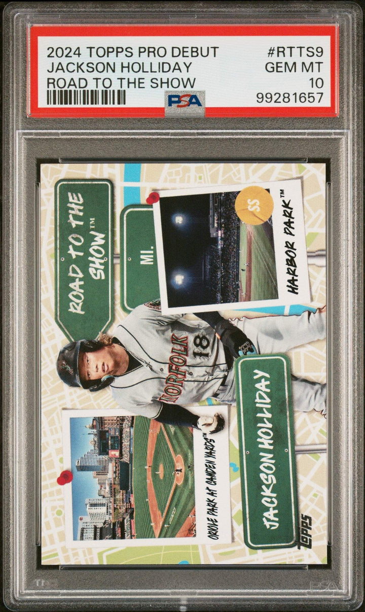 Graded 2024 Topps Pro Debut Jackson Holliday #RTTS9 RC Baseball Card PSA 10 Gem