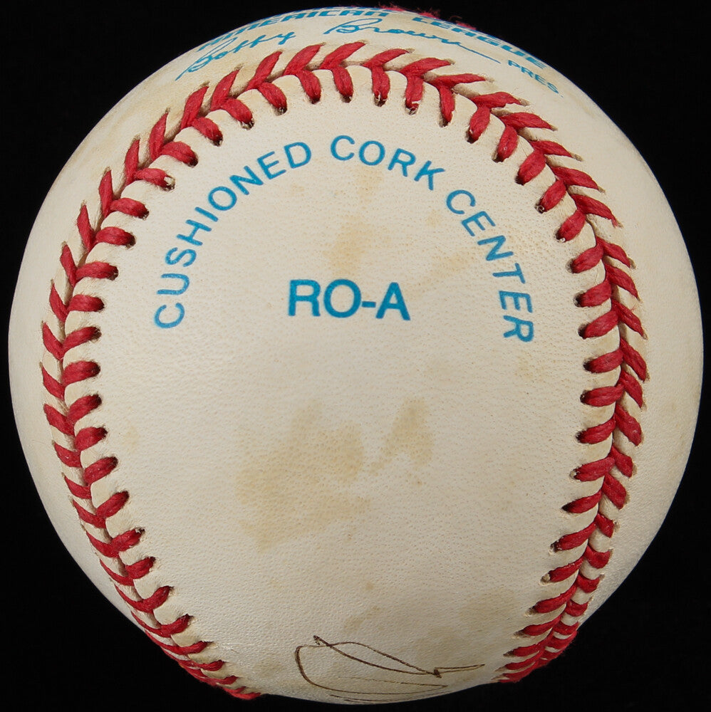 ELMER VALO SIGNED BOBBY BROWN OAL BASEBALL w/ PSA-DNA COA A's YANKEES SENATORS +