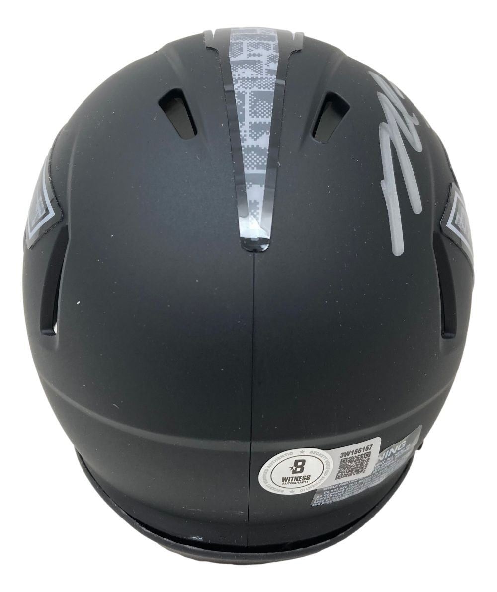 Michael Vick Signed Virginia Tech Hokies Matte Black Mini Speed Helmet BAS