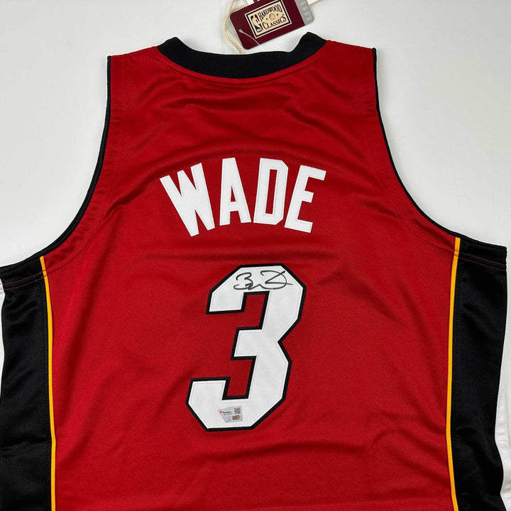 Signed Dwyane Wade Miami Heat Red 2005-06 M&N Jersey Fanatics COA