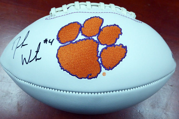 Deshaun Watson Signed Clemson Tigers White Logo Football Beckett BAS