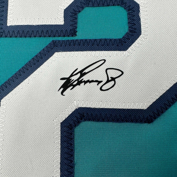 Facsimile Autographed Ken Griffey Jr. Seattle Teal Reprint Auto Jersey Men's XL