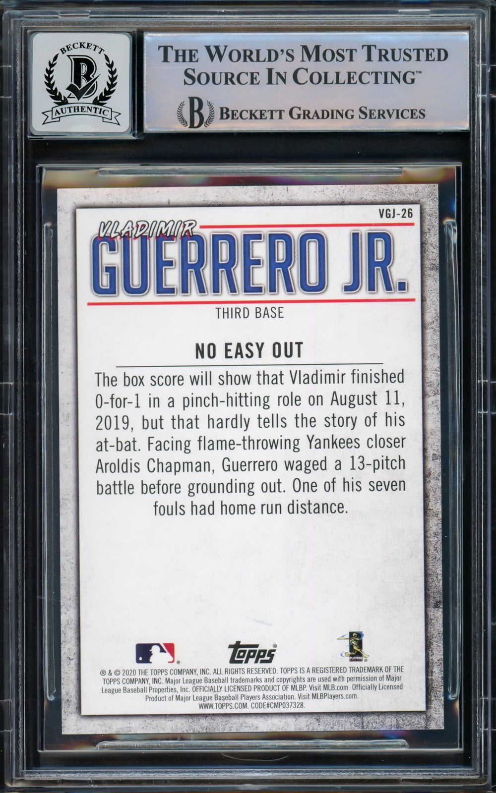 Vladimir Guerrero Jr. Signed 2020 Topps Highlights Card VGJ-26 Sig 10 Beckett
