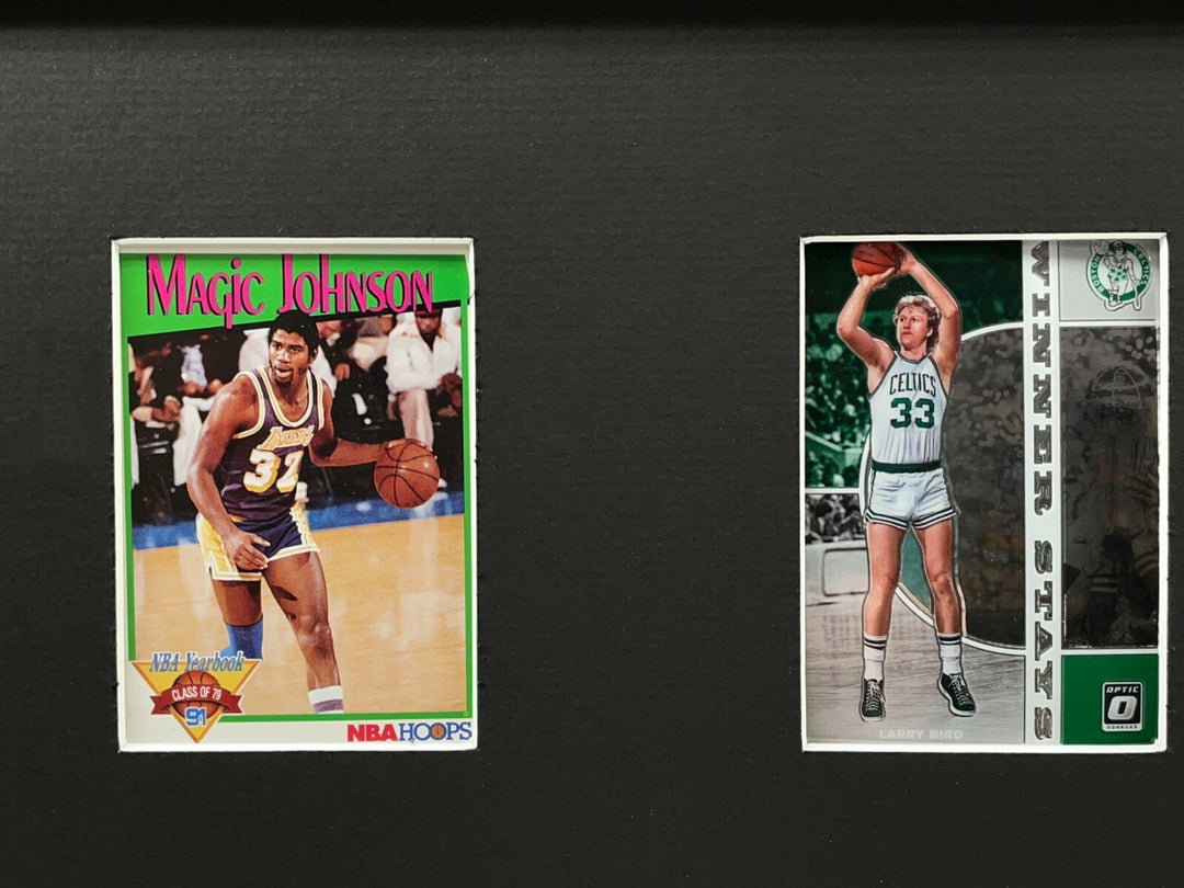 NBA Legend Framed 10 Basketball Card Collage Lot LeBron Jordan Kobe Jabbar Magic