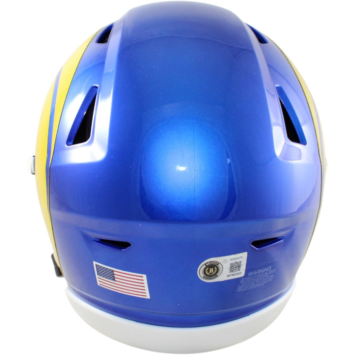 Kurt Warner Autographed Los Angeles Rams Mid-Size Midi Helmet Beckett WIT 58521