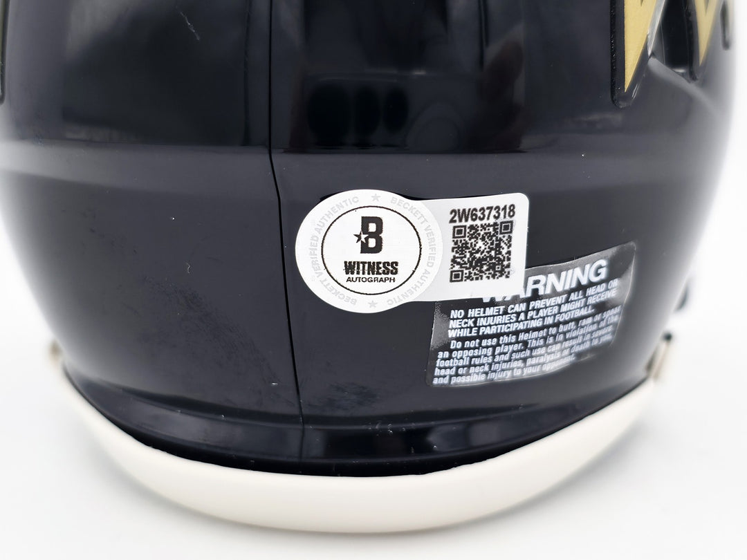 Terrell Suggs Auto Signed Baltimore Ravens Black Speed Mini Helmet Beckett Wit
