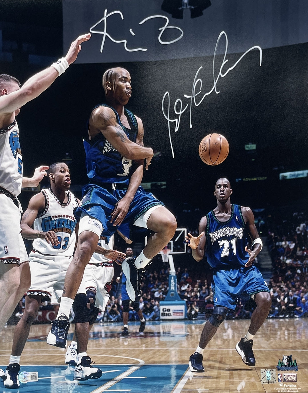 Kevin Garnett Stephon Marbury Autographed 16x20 Photo Beckett 43102