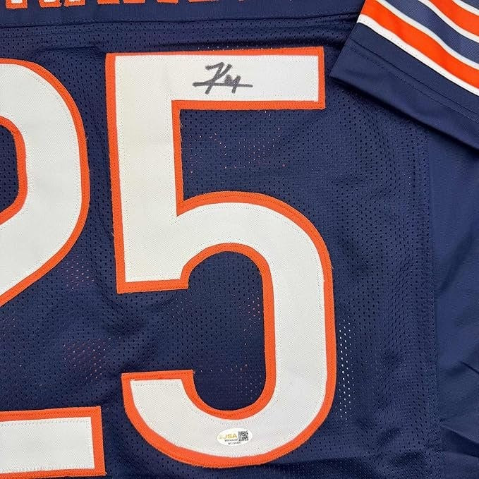 Framed Autographed/Signed Kyle Monangai 35x39 Chicago Blue Jersey JSA COA