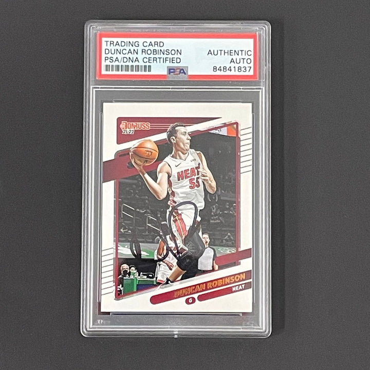 2020-21 Panini Donruss #107 Duncan Robinson Signed Card AUTO PSA Slabbed Heat