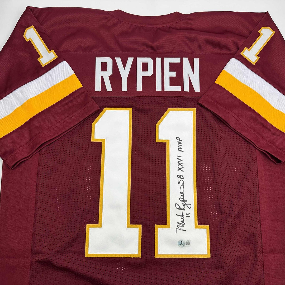 Signed Mark Rypien SB XXVI MVP Washington Burgundy Jersey JSA COA