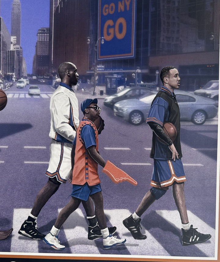 New York Knicks 34th St MSG 16x20 Framed Litho Photo Patrick Ewing John Starks