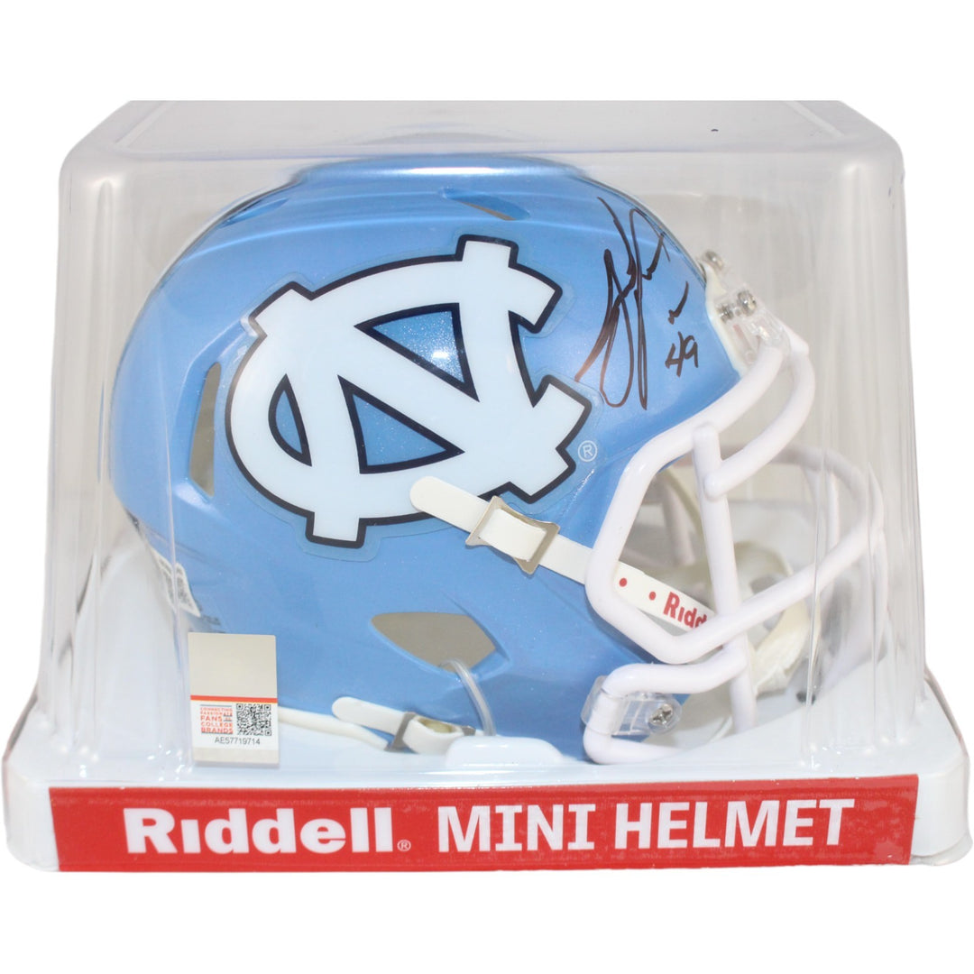 Julius Peppers Autographed North Carolina Tar Heels Mini Helmet Beckett W 51778