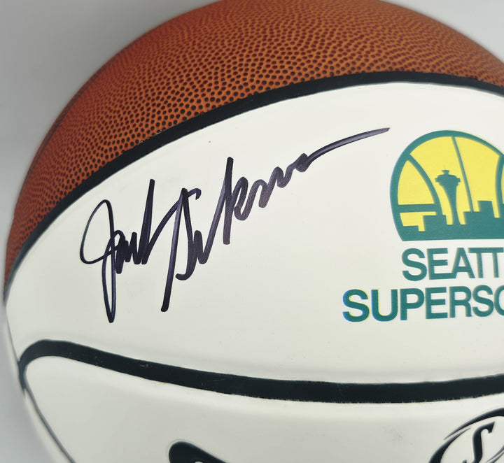 Jack Sikma & Fred Brown Auto Spalding Sig Series Basketball Supersonics Logo MCS